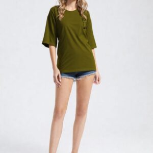 Olive Green Oversized T-Shirt for Women