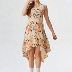 floral short dress red